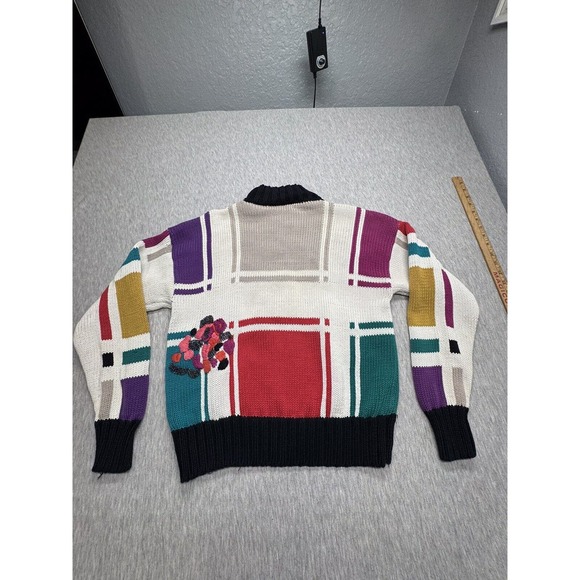 Vintage Lisa Nichols Sweater Pullover Women’s L Colorful Knit Multicolor Jewel - Picture 5 of 8